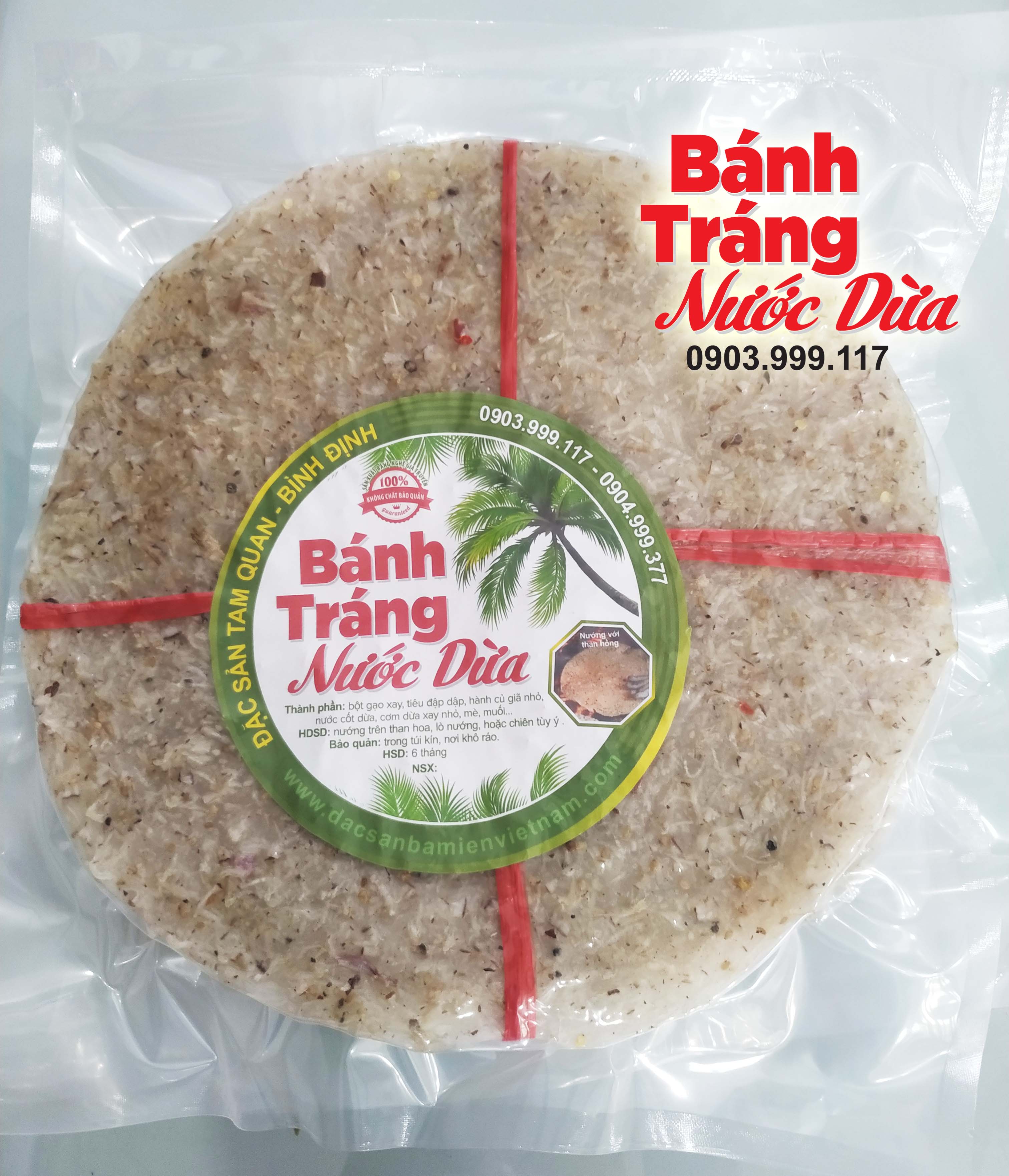 Bánh tráng nước cốt dừa Tam Quan